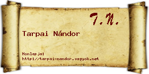 Tarpai Nándor névjegykártya